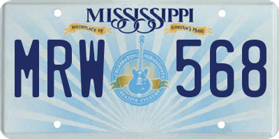 MS license plate MRW568