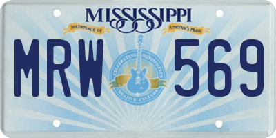 MS license plate MRW569