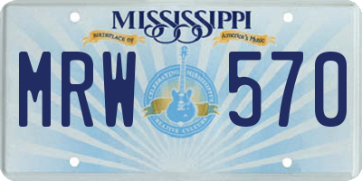 MS license plate MRW570