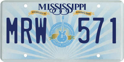 MS license plate MRW571