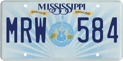 MS license plate MRW584