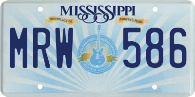 MS license plate MRW586