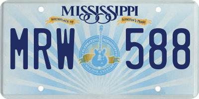 MS license plate MRW588