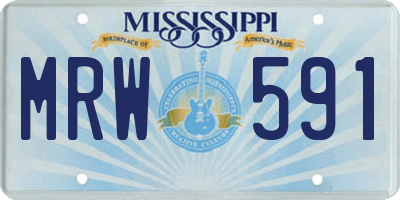 MS license plate MRW591