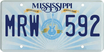 MS license plate MRW592