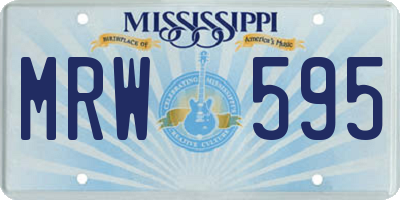 MS license plate MRW595