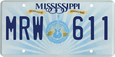 MS license plate MRW611