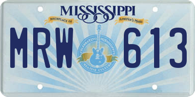 MS license plate MRW613
