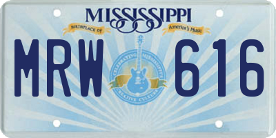 MS license plate MRW616