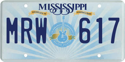MS license plate MRW617