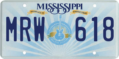 MS license plate MRW618