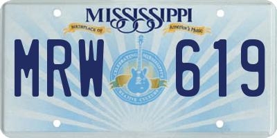 MS license plate MRW619