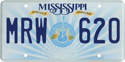 MS license plate MRW620