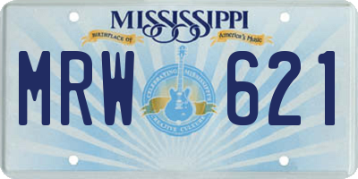 MS license plate MRW621
