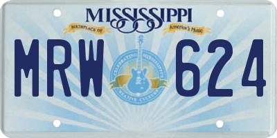 MS license plate MRW624