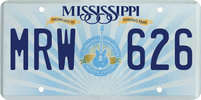MS license plate MRW626