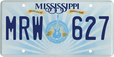 MS license plate MRW627