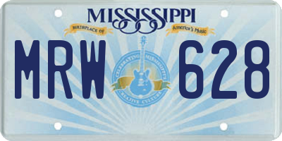 MS license plate MRW628