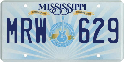 MS license plate MRW629