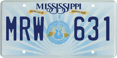 MS license plate MRW631
