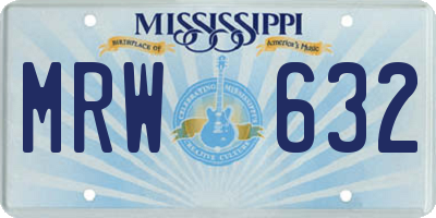 MS license plate MRW632