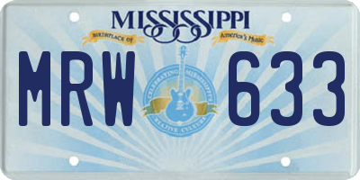 MS license plate MRW633