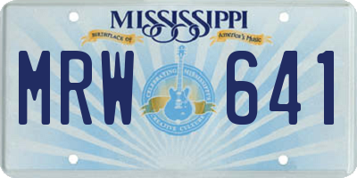 MS license plate MRW641