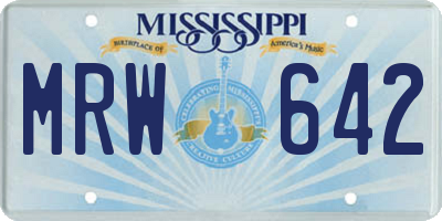 MS license plate MRW642