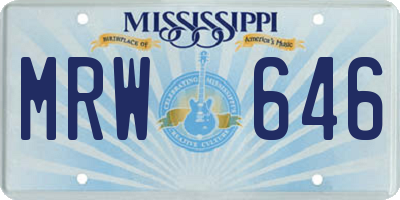 MS license plate MRW646