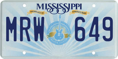 MS license plate MRW649