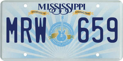 MS license plate MRW659