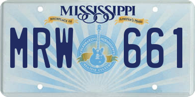 MS license plate MRW661