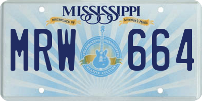 MS license plate MRW664