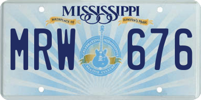 MS license plate MRW676