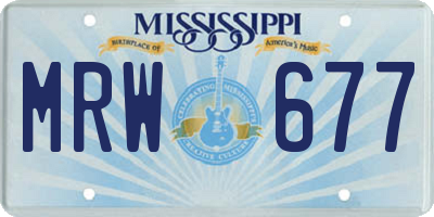MS license plate MRW677