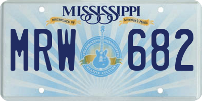 MS license plate MRW682
