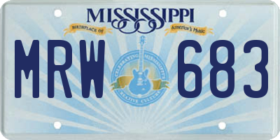 MS license plate MRW683
