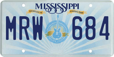 MS license plate MRW684
