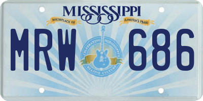 MS license plate MRW686