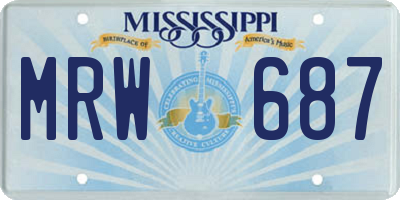 MS license plate MRW687