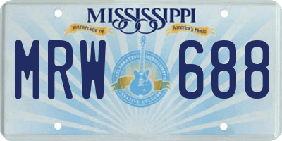 MS license plate MRW688