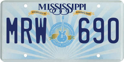 MS license plate MRW690