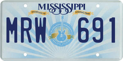 MS license plate MRW691
