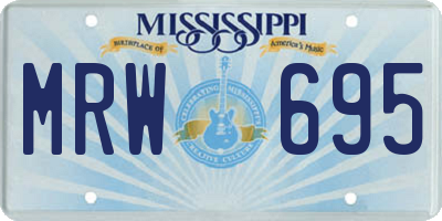 MS license plate MRW695