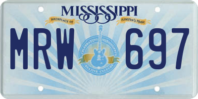 MS license plate MRW697