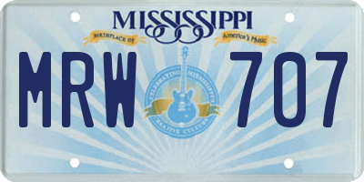 MS license plate MRW707