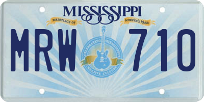 MS license plate MRW710