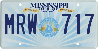 MS license plate MRW717