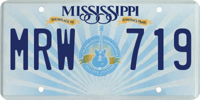 MS license plate MRW719