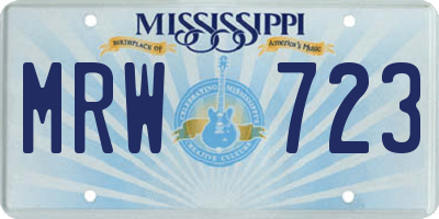 MS license plate MRW723